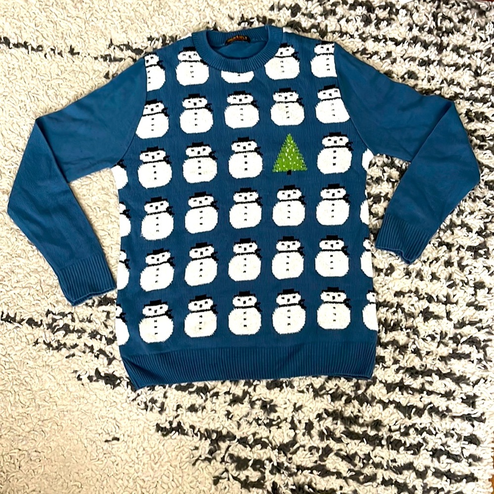 Run & Fly Blue Christmas Sweater